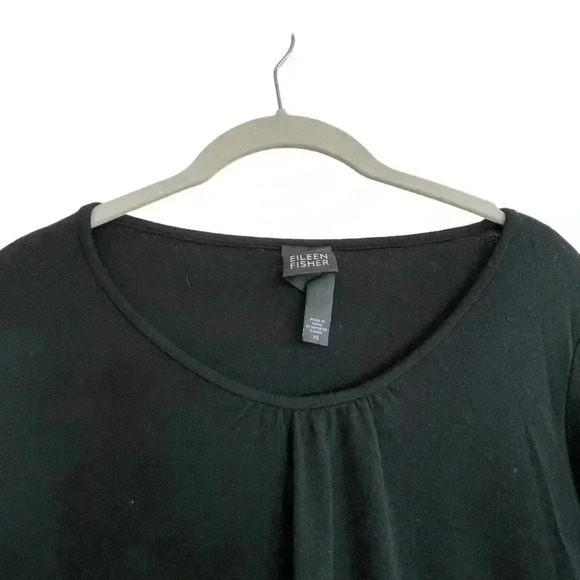 Eileen Fisher Black Wool Sweater Dress XS Long Sleeves Classic Office Careerwear - Picture 3 of 11